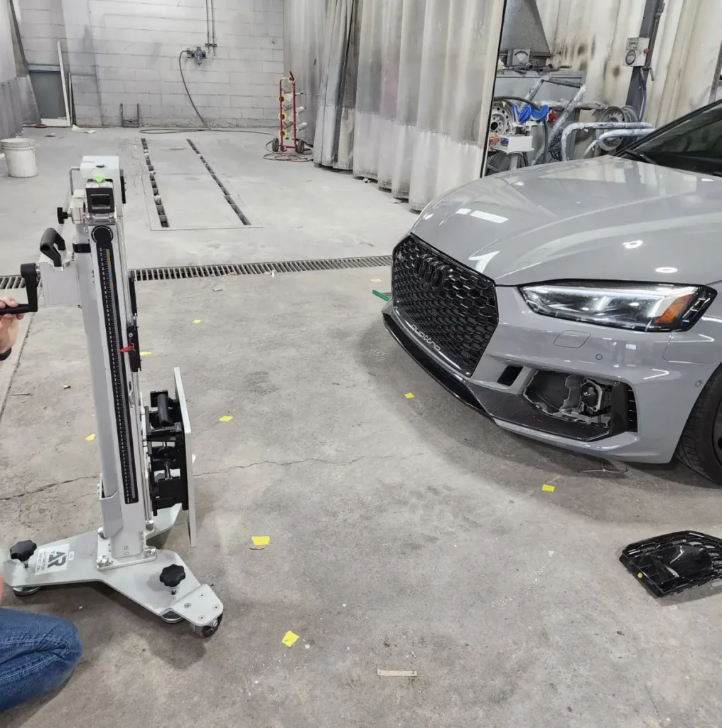 a car going through static adas calibration service | Automotive reboot in portand, oregon